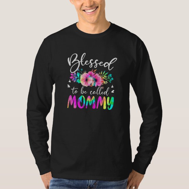 Välkänd för att kallas Mamma Blommigt Tie Dye Mamm T Shirt (Framsida)