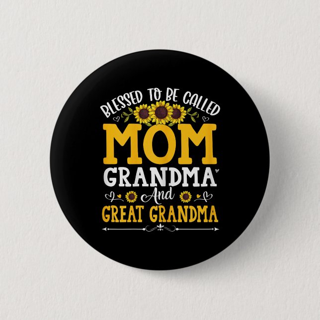 Välkänd för att kallas Mamma Grandma Underbar Gran Knapp (Framsida)
