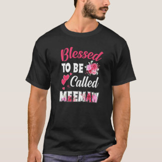Välkänd för att kallas Meemaw Funny Blommigt Meema T Shirt