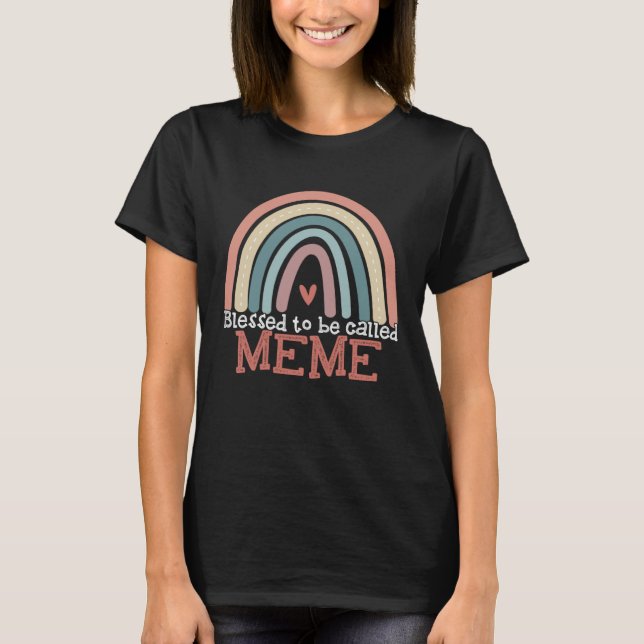 Välkänd för att kallas Meme Boho Rainbow Mors dag T Shirt (Framsida)