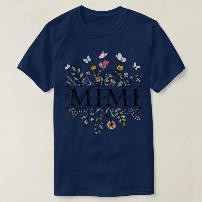 Välkänd för att kallas Mimi-Blommigt Funny Grandma T Shirt (Design framsida)