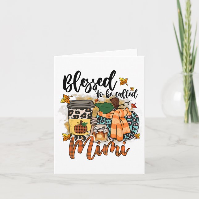 Välkänd för att kallas Mimi Fall Pumpkin Thanksgii Kort (Framsida)