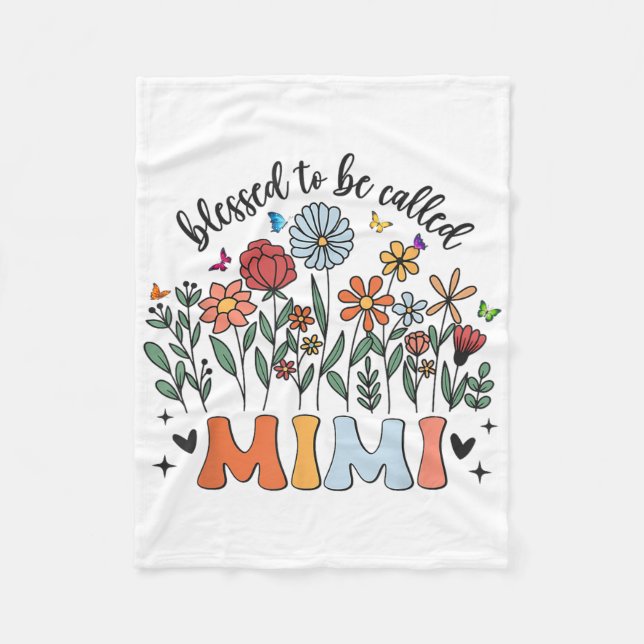 Välkänd för att kallas Mimi Wildblomma Blommigt Mo Fleecefilt (Framsidan)