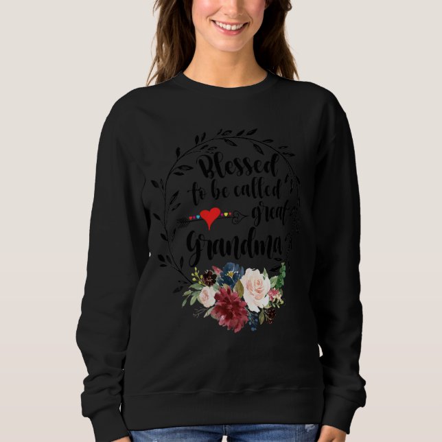 Välkänd för att kallas Underbar mormor Heart Blomm T Shirt (Framsida)
