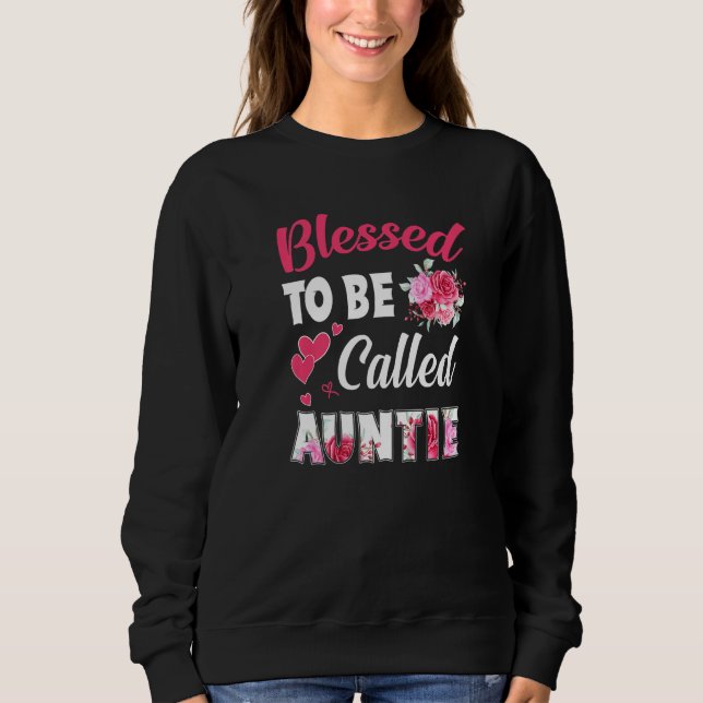 Välkänd som Auntie Funny Blommigt Auntie Mo T Shirt (Framsida)