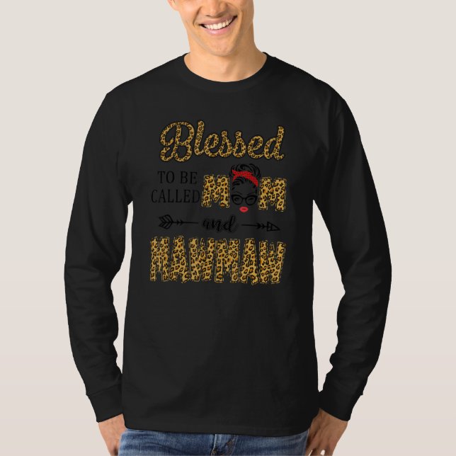 Välkänd som Mamma och Mawmaw Leopard Mor T Shirt (Framsida)