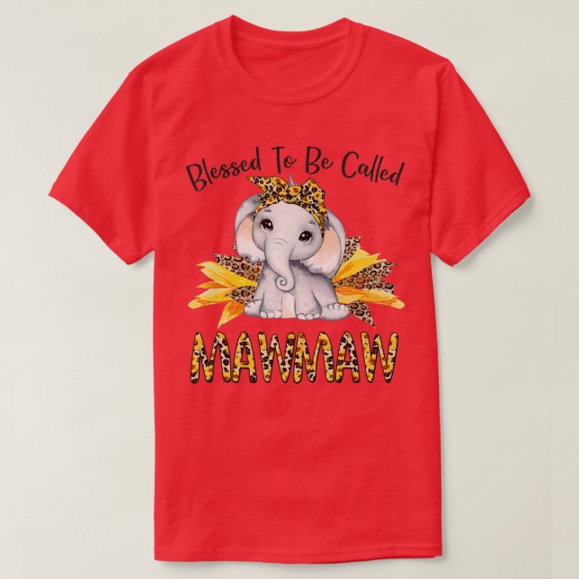 Välkänd som "Mawmaw Solros Elephant T Shirt (Design framsida)
