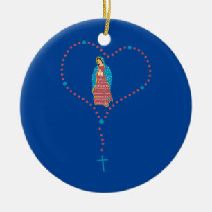 Välkänd Virgin Mary Mor från Jesus Rosary Julgransprydnad Keramik