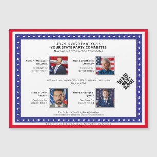 Valkandidat Politisk Magnetisk Valkort