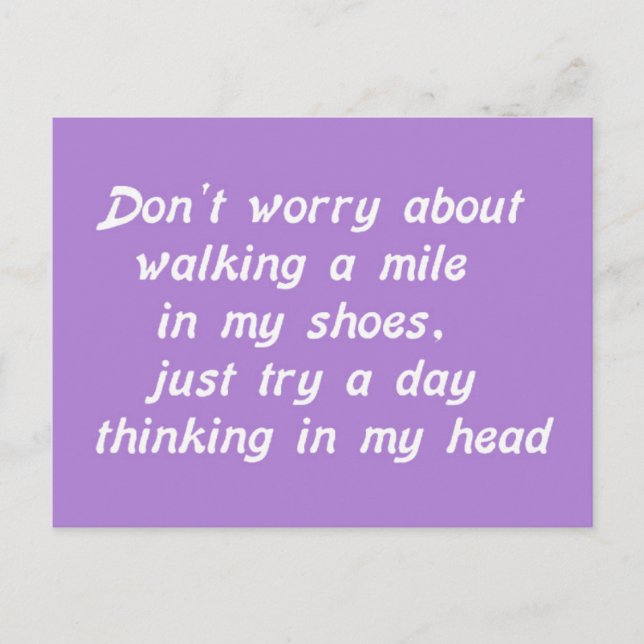 VALKAR EN MIL I MIN HJÄLPDAGS I MIN HUVUDSLAUGHS H VYKORT (Framsida)