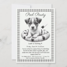 Valkarta för poolfest med tema Puppy Splash