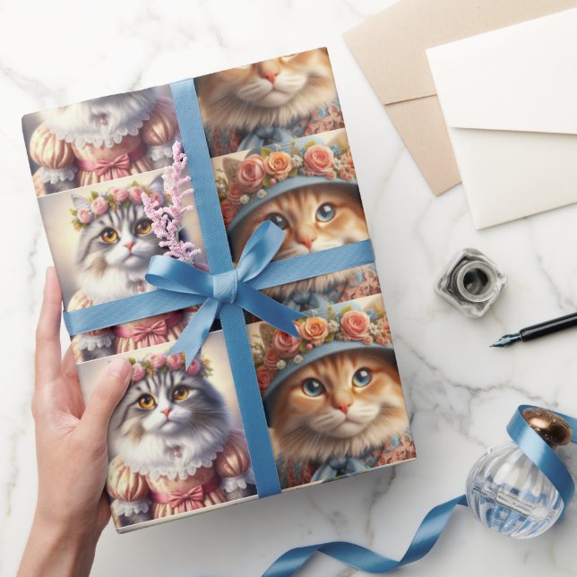 Välklädda kattcollage  presentpapper (Gifting)