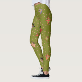 Välklädda katter som gör tassavtryck i gräset leggings
