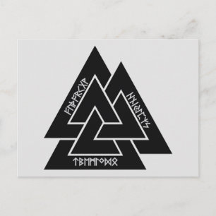 Valknut Etched Runes Postcard Vykort