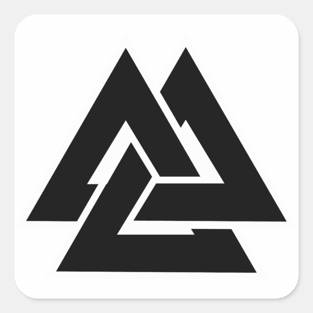 Valknut Fyrkantigt Klistermärke (Framsida)