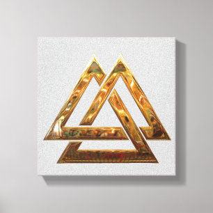 Valknut - guld canvastryck
