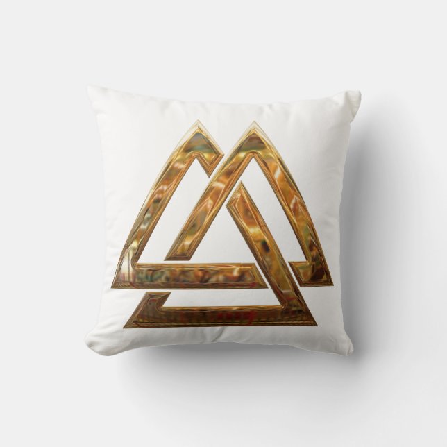 Valknut - guld kudde (Framsida)