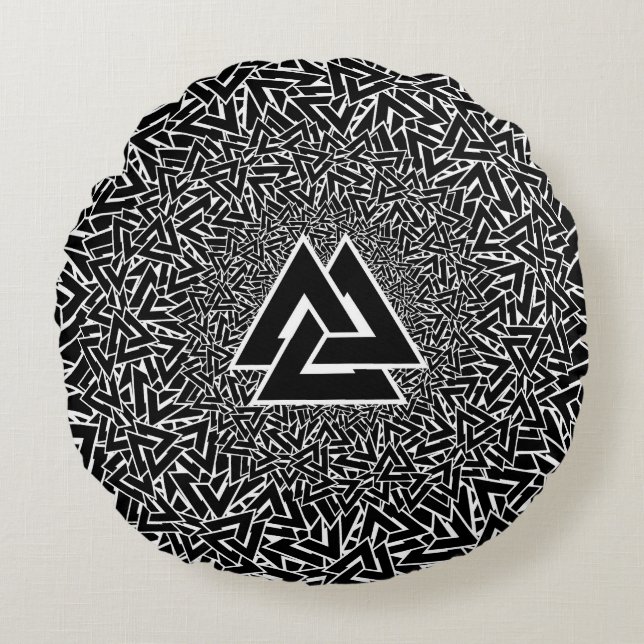 Valknut Rund Kudde (Framsidan)