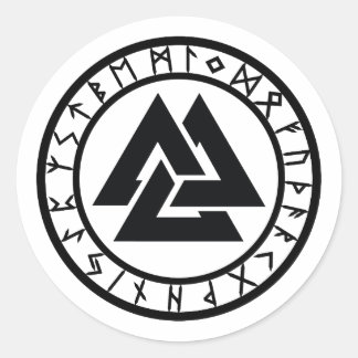 Valknut - Rune Circle Runt Klistermärke