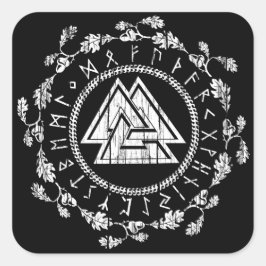 Valknut - Runes Sticker Fyrkantigt Klistermärke