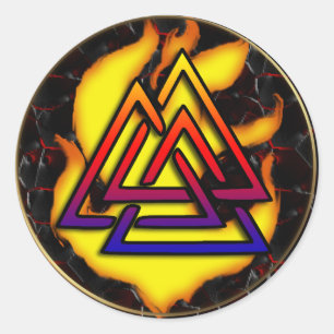 valknut runt klistermärke