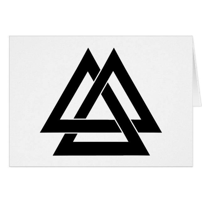 Valknut - svart hälsningskort (Framsidan Horizontal)