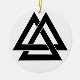 Valknut - svart julgransprydnad keramik