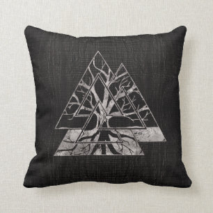 Valknut symbol och livets träd - Yggdrasil Kudde