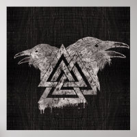 Valknut Symbol och Raven
