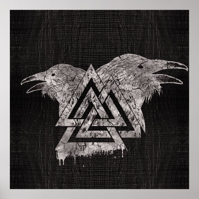 Valknut Symbol och Raven Poster (Framsidan)
