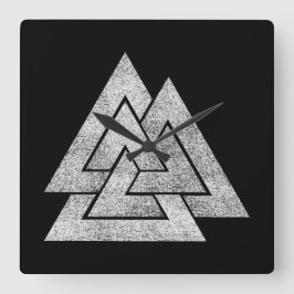 Valknut Viking Design Fyrkantig Klocka