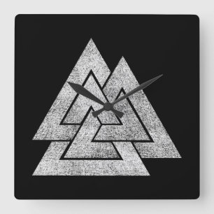 Valknut Viking Design Fyrkantig Klocka