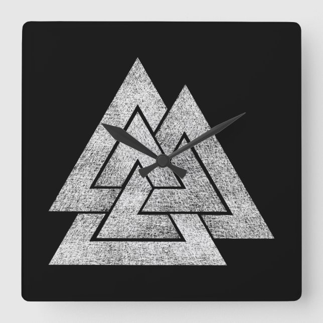 Valknut Viking Design Fyrkantig Klocka (Framsida)