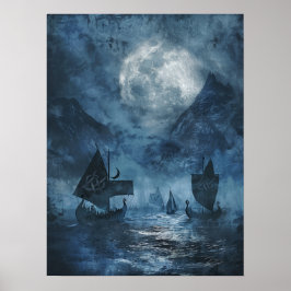 Valknut Viking Fraktass Samhain Halloween Nordic Poster