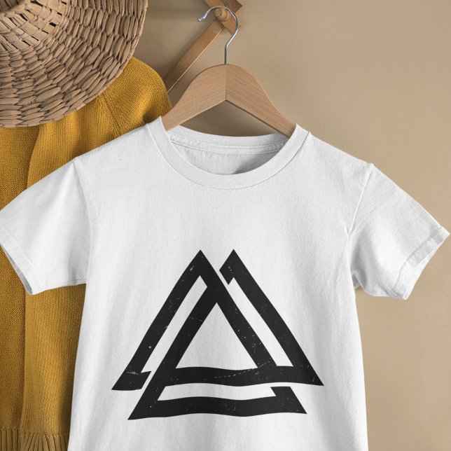 Valknut Viking Triangle Art T Shirt (super soft so cozy and look cool printed baby t-shirt.)