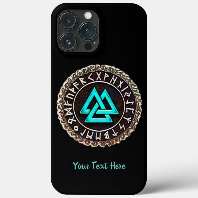 Valknut (Winding) Carved Wood iphone case (Baksida)