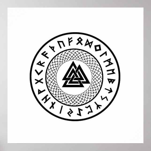Valknut - Wotans Knot - Odin Rune Poster (Framsidan)