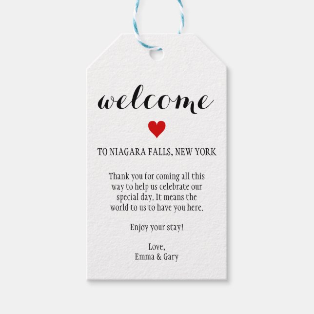 VÄLKOME GUESTS DESTINATION WEDDING GIFT Märkre Presentetikett (Framsidan)