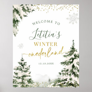 Välkomelse för Winter Onederland Forest First Birt Poster