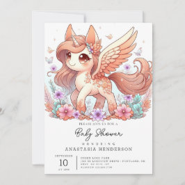 Välkomlig babydusch för Unicorn Inbjudningar