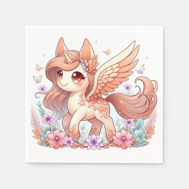 Välkomlig babydusch för Unicorn Pappersservett (Framsidan)