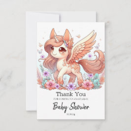 Välkomlig babydusch för Unicorn Tack Kort