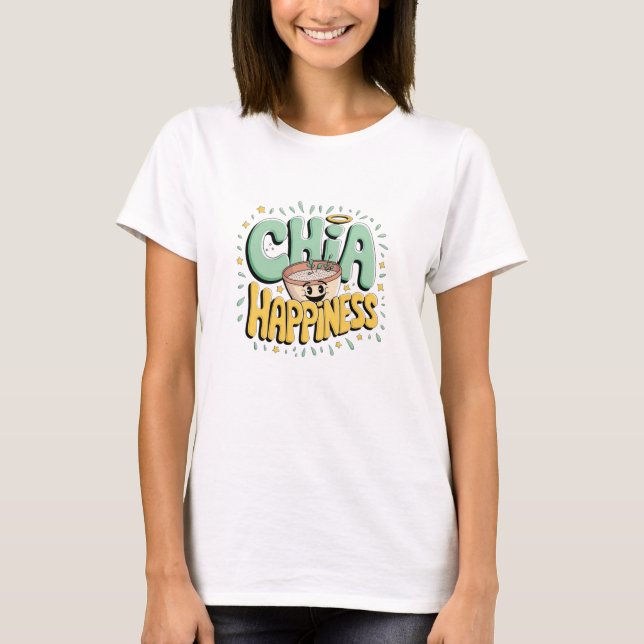 Välkomlig Chia Pudding Graphics for Healthy Fläkt T Shirt (Framsida)