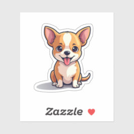 Välkomlig Chihuahua Doggie, Spunky Isometric, Smal Klistermärken
