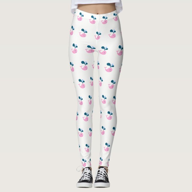 Välkomlig Cute Baby Whale Leggings (Framsida)