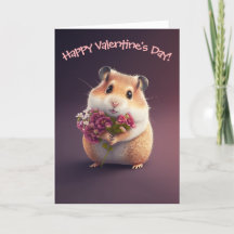 Välkomlig Hamster med blommor för Alla hjärtans da