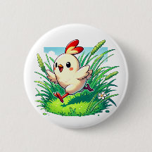 Välkomlig kyckling som springer lyckligt