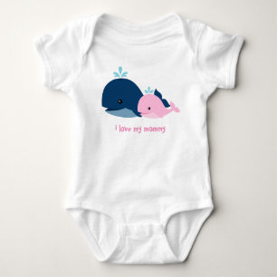 Välkomlig Rosa och blåvalar Tee Shirt