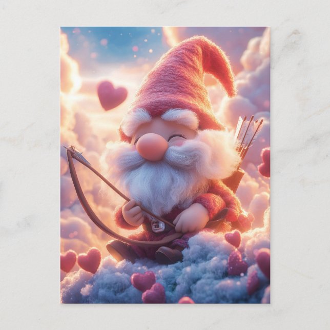 Välkomliga Alla hjärtans dagsnatt med Bow och Pil Vykort (Framsida)