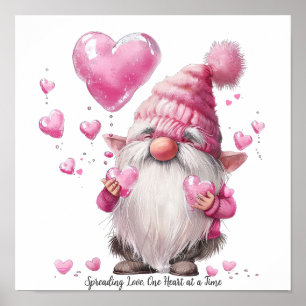 Välkomliga Alla hjärtans nome med Rosa Hearts Poster